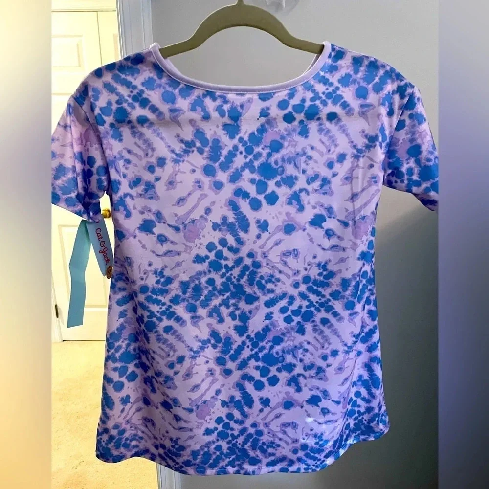 Cat & Jack NWT girls night/day shirt. Size medium (8) w/short sleeve tie dyed.